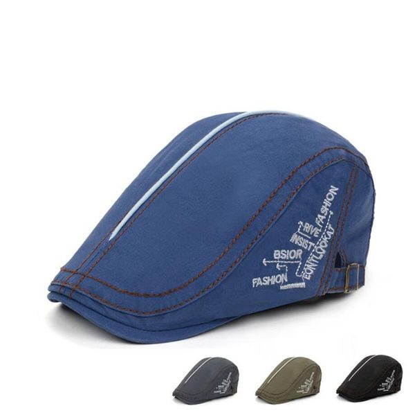 2pcs/lot men cotton beret cabbie newsboy hat flat ivy summer golf driving cap hat outdoor leisure letter embroidery c, Blue;gray
2pcs/lot men cotton beret cabbie newsboy hat flat ivy summer golf driving cap hat outdoor leisure letter embroidery c, Blue;gray
