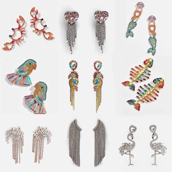 lady unique glass crystal birds tassel long earrings for women luxury wedding gifts fish pineapple fringed drop earring hot, Silver
lady unique glass crystal birds tassel long earrings for women luxury wedding gifts fish pineapple fringed drop earring hot, Silver