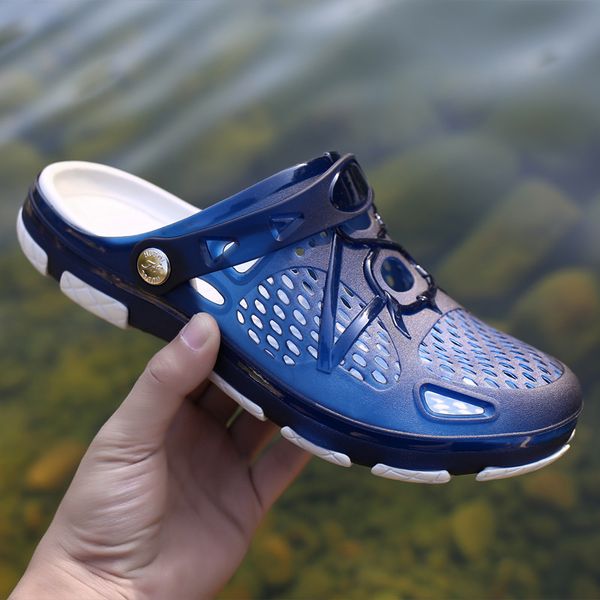 new style sandals closed-toe hollow out gel shoes anti-slip breathable large size men beach porous shoes, Black
new style sandals closed-toe hollow out gel shoes anti-slip breathable large size men beach porous shoes, Black