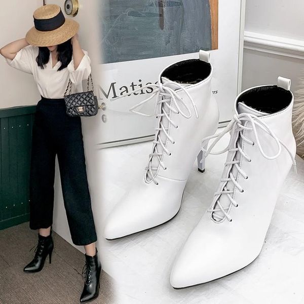 winter boots women spring and autumn boots cross lace-up faux fur pointed shoes ankle women high heel pu pointed toe, Black
winter boots women spring and autumn boots cross lace-up faux fur pointed shoes ankle women high heel pu pointed toe, Black