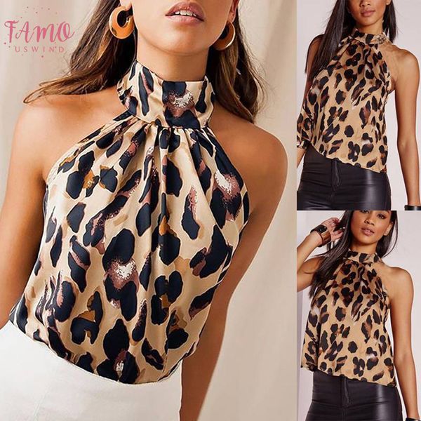 women blouses leopard print ladies shirts and halter blouse sleeveless womens clothing summer female blouses, White
women blouses leopard print ladies shirts and halter blouse sleeveless womens clothing summer female blouses, White