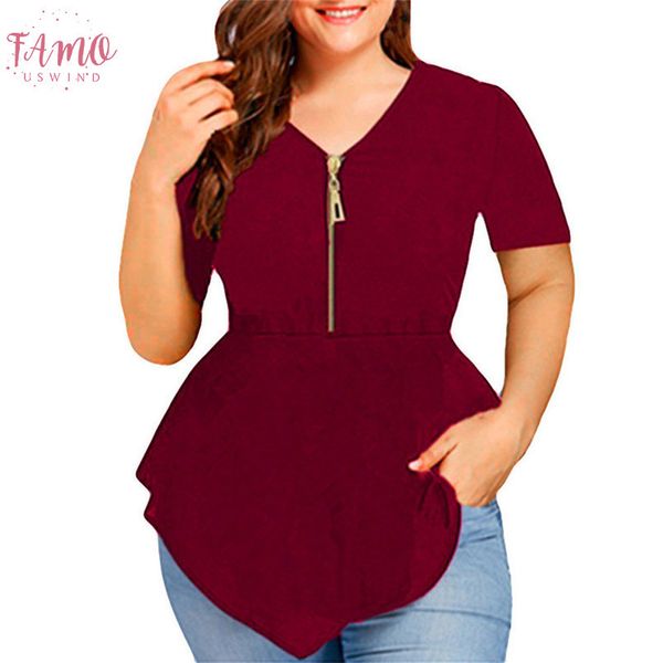 women plus size v neck short sleeve zipper blouse loose shirt blouse s~5xl 0627, White
women plus size v neck short sleeve zipper blouse loose shirt blouse s~5xl 0627, White