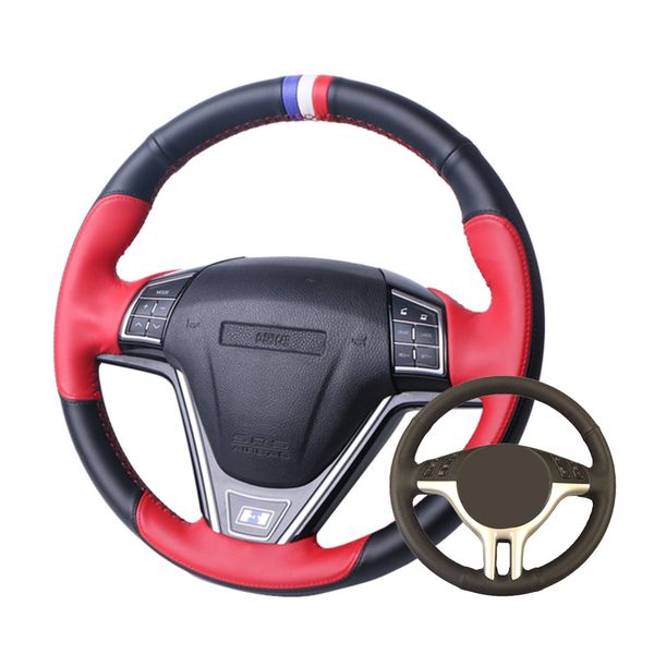 diy black leather hand-stitched car steering wheel cover for e39 e46 325i e53 x5 
diy black leather hand-stitched car steering wheel cover for e39 e46 325i e53 x5