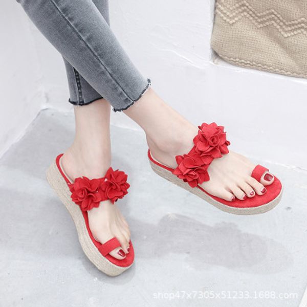 plus size 2020 new summer slippers clip toe thick bottom flower fashion casual women's shoes, Black
plus size 2020 new summer slippers clip toe thick bottom flower fashion casual women's shoes, Black