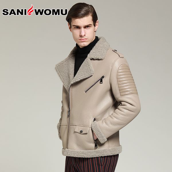 mens winter lamb wool motorcycle jacket thick sheep real fur coat male plus size shearling biker overcoat, Black
mens winter lamb wool motorcycle jacket thick sheep real fur coat male plus size shearling biker overcoat, Black