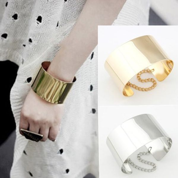 women's new personalized punk gold silver plated metal opened wide cuff bracelets & bangles wristband bangles for women, Black
women's new personalized punk gold silver plated metal opened wide cuff bracelets & bangles wristband bangles for women, Black