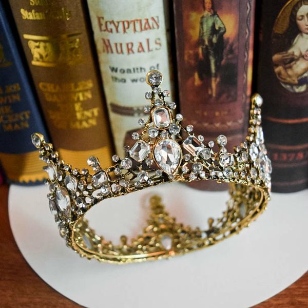 vintage round crown princess gold color diadem big crystal wedding hair accessories bridal hair ornaments, Golden;white
vintage round crown princess gold color diadem big crystal wedding hair accessories bridal hair ornaments, Golden;white