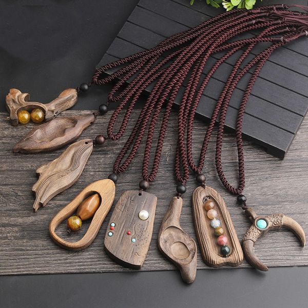 handmade sandalwood necklace natural stone pendant necklace adjustable long sweater chain retro female jewelry, Red;brown
handmade sandalwood necklace natural stone pendant necklace adjustable long sweater chain retro female jewelry, Red;brown