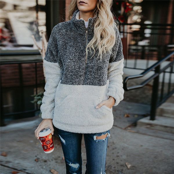 zipper up stand collar sweaters women pullovers autumn winter warm plush loose cotton soft long sleeve female coat jacket, White;black
zipper up stand collar sweaters women pullovers autumn winter warm plush loose cotton soft long sleeve female coat jacket, White;black