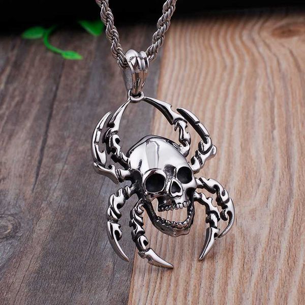 316l stainless steel biker cool large arachnid pendant men's necklace rope chain gothic punk roker jewelry, Silver
316l stainless steel biker cool large arachnid pendant men's necklace rope chain gothic punk roker jewelry, Silver