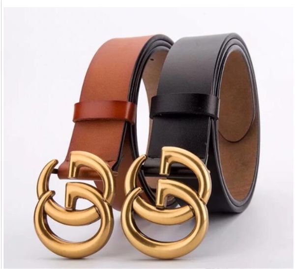 designer brand leather belt men & women gold & silver cuff handmade 125cm casual men's belt jeans fashion, Black;brown