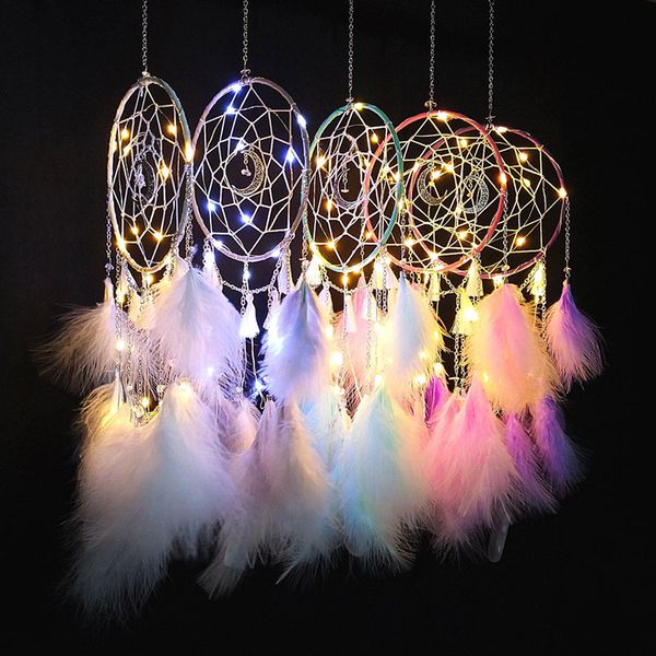 handmade led moon light dream catcher feathers car home wall hanging decoration ornament gift dreamcatcher wind chime 10 colors
handmade led moon light dream catcher feathers car home wall hanging decoration ornament gift dreamcatcher wind chime 10 colors