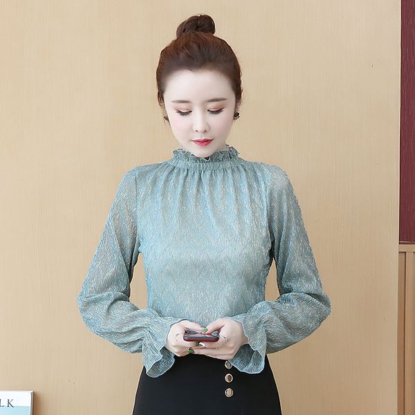 blusa lace blouses 2020 spring new style fashion high collar long sleeve women's blouses shirt lace chiffon shirt 208c, White
blusa lace blouses 2020 spring new style fashion high collar long sleeve women's blouses shirt lace chiffon shirt 208c, White