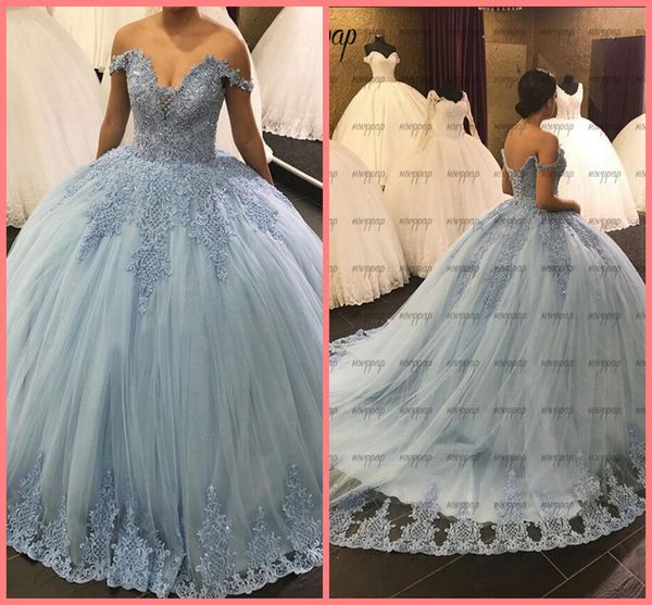 new ball gown lace appliques beaded princess prom dress off the shoulder v neckline puffy prom gowns quinceanera, Black
new ball gown lace appliques beaded princess prom dress off the shoulder v neckline puffy prom gowns quinceanera, Black