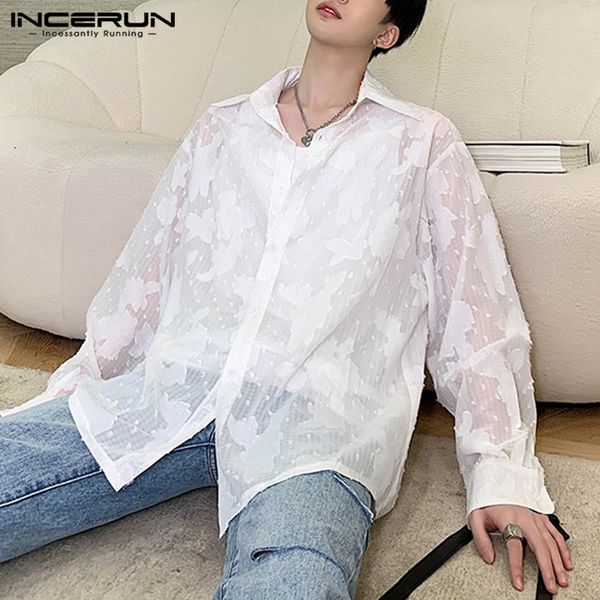 men's casual shirts incerun fashion men mesh shirt long sleeve chic lapel 2021 party club loose blouse streetwear transparent camisa 5x, White;black
men's casual shirts incerun fashion men mesh shirt long sleeve chic lapel 2021 party club loose blouse streetwear transparent camisa 5x, White;black