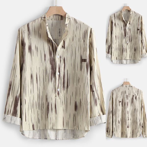 casual short sleeve shirt men autumn loose fashion casual daily printed wild cotton and linen shirt blouse, White;black
casual short sleeve shirt men autumn loose fashion casual daily printed wild cotton and linen shirt blouse, White;black