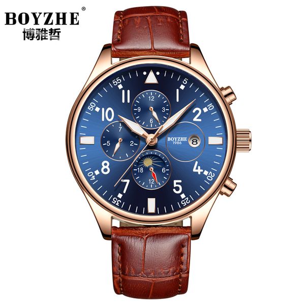 2019 new rose gold automatic mechanical watch men's business watch calendar luminous waterproof clock multifunction male watches, Slivery;brown
2019 new rose gold automatic mechanical watch men's business watch calendar luminous waterproof clock multifunction male watches, Slivery;brown