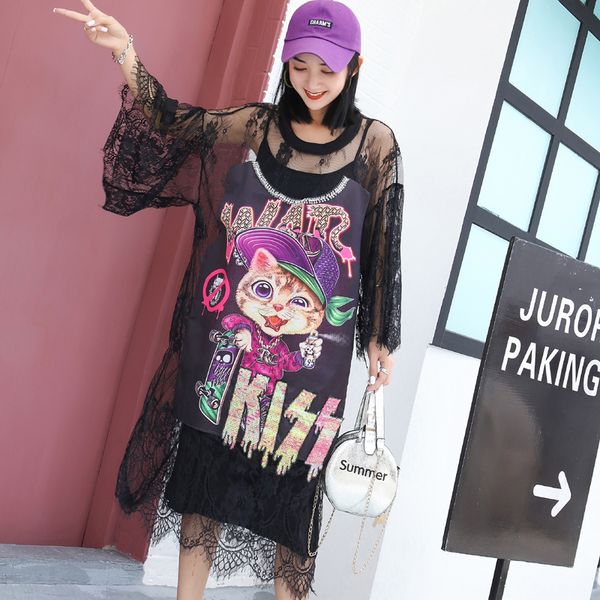 tide brand 2020 new harajuku western cute dress suit suspenders + cat sequins loose large size mesh dress two-piece suit, White;black
tide brand 2020 new harajuku western cute dress suit suspenders + cat sequins loose large size mesh dress two-piece suit, White;black
