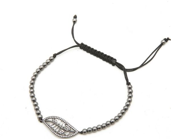 gold silver micro pave cz zircon cubic zirconia bracelet rope adjusted macrame dg535 copper beads leaf charm braided bangles, Black
gold silver micro pave cz zircon cubic zirconia bracelet rope adjusted macrame dg535 copper beads leaf charm braided bangles, Black