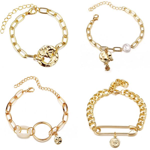 diezi vintage simple men gold color metal chain pearl bracelet sets boho circel rose flower coin charm bracelets women, Silver
diezi vintage simple men gold color metal chain pearl bracelet sets boho circel rose flower coin charm bracelets women, Silver