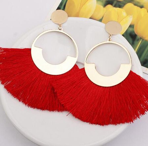 new fashion tassel earrings for women boho big pompom drop fringed earrings black red wedding jewelry pendientes oorbellen gb560, Silver
new fashion tassel earrings for women boho big pompom drop fringed earrings black red wedding jewelry pendientes oorbellen gb560, Silver