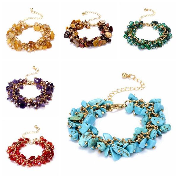 handmade crystal chip bracelet gravel bracelet irregular natural stone charm jewelry gift for women, Golden;silver
handmade crystal chip bracelet gravel bracelet irregular natural stone charm jewelry gift for women, Golden;silver