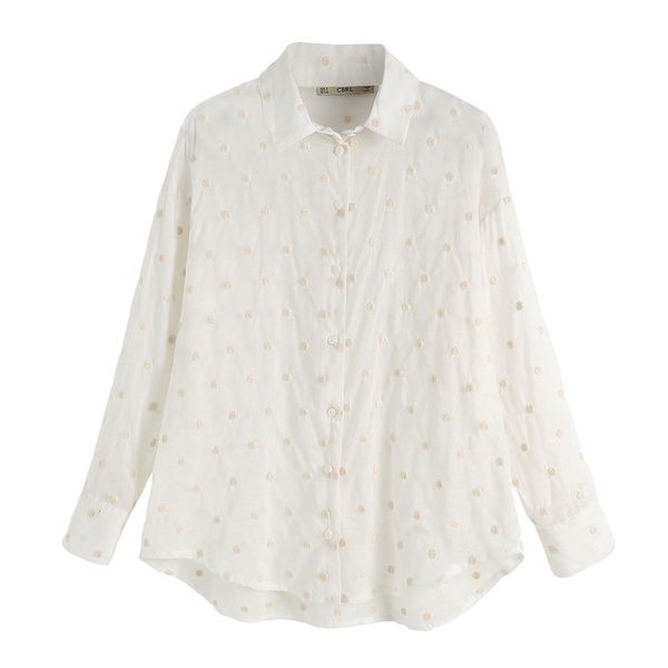 designer women blouses casual cap sleeve and shirts smock 2019 summer embroidery polka dot female long sleeve loose camisa thin, White
designer women blouses casual cap sleeve and shirts smock 2019 summer embroidery polka dot female long sleeve loose camisa thin, White