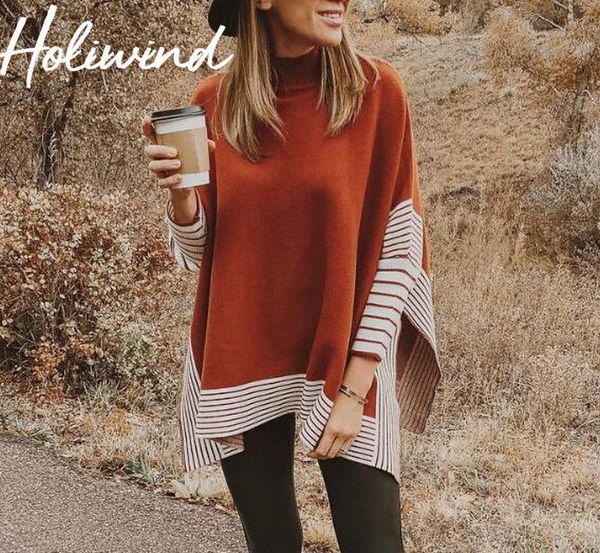 2019 winter half turtleneck knit cape batwing sleeves loose knitting ponchos vintage striped oversize sweater cloaks, Black
2019 winter half turtleneck knit cape batwing sleeves loose knitting ponchos vintage striped oversize sweater cloaks, Black