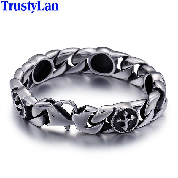 trustylan punk rocker cross bracelet men retro stainless steel men's bracelets & bangles jewelry armbanden gentlemen party gifts, Golden;silver
trustylan punk rocker cross bracelet men retro stainless steel men's bracelets & bangles jewelry armbanden gentlemen party gifts, Golden;silver