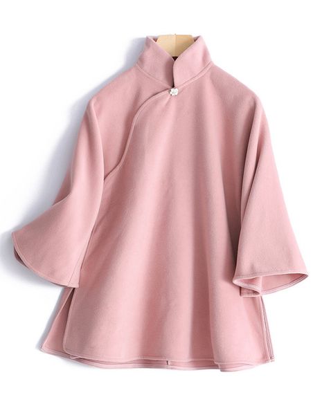 women's wool & blends early spring original traditional retro chinese style big size short-section woolen jacket outerwear for women, Black
women's wool & blends early spring original traditional retro chinese style big size short-section woolen jacket outerwear for women, Black