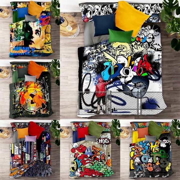 3d hip-hop graffiti printed bedding set kids popular duvet cover set pillowcase twin full king bed linens
3d hip-hop graffiti printed bedding set kids popular duvet cover set pillowcase twin full king bed linens