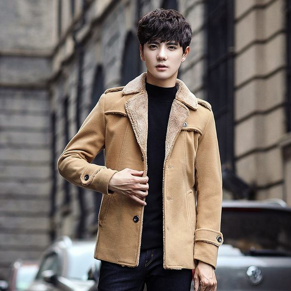 casual men winter wool blend coat fashion wool overcoat and jacket turn down collar outerwear, Black
casual men winter wool blend coat fashion wool overcoat and jacket turn down collar outerwear, Black