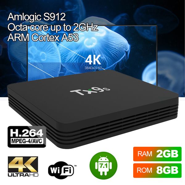smart tv box tx9s amlogic s912 octa core android tv box 1 шт. 2 + 8/2 + 16 гб с 2,4 ггц wifi android 7.1
smart tv box tx9s amlogic s912 octa core android tv box 1 шт. 2 + 8/2 + 16 гб с 2,4 ггц wifi android 7.1