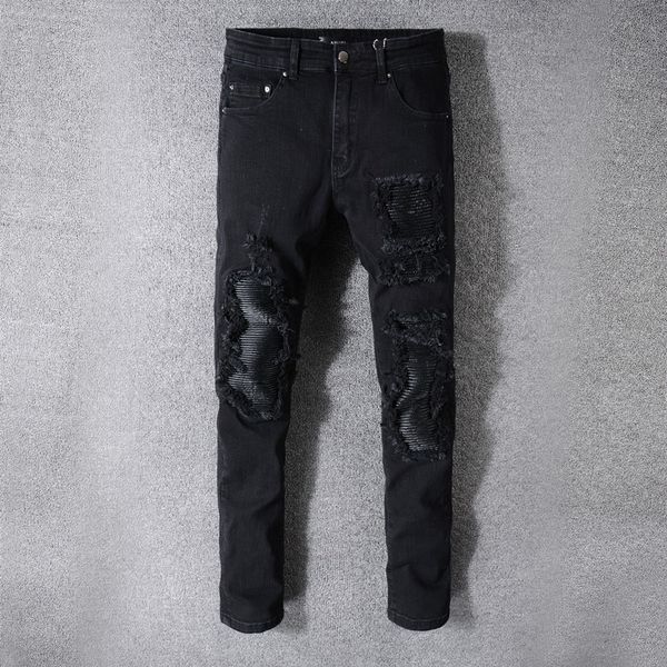 fashion brand logo mens designer jeans hole ripped distrress long denim jeans washed zipper elastic pencil pants, Blue
fashion brand logo mens designer jeans hole ripped distrress long denim jeans washed zipper elastic pencil pants, Blue