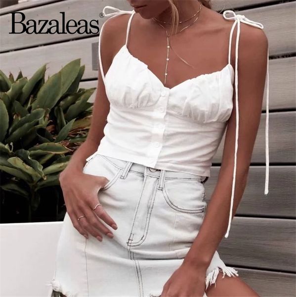 bazaleas 2019 fashion ruched camisole slim women crop white spaghetti strap casual women camis buttons cropped
bazaleas 2019 fashion ruched camisole slim women crop white spaghetti strap casual women camis buttons cropped