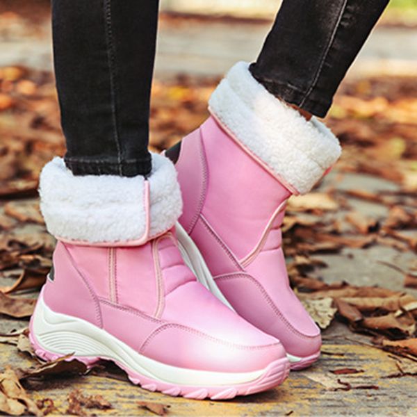 rimocy waterproof pu ankle boots for women thick bottom long plush warm snow boots woman comfort non slip wedges shoes female, Black
rimocy waterproof pu ankle boots for women thick bottom long plush warm snow boots woman comfort non slip wedges shoes female, Black