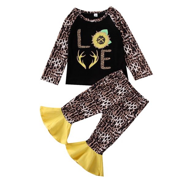 spring toddler baby girls sunflower t-shirt+flare trousers leopard pants kid casual clothes outfit set, White
spring toddler baby girls sunflower t-shirt+flare trousers leopard pants kid casual clothes outfit set, White