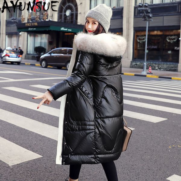 ayunsue 2019 winter coat women duck down jacket woman hooded warm raccoon fur collar korean doudoune femme hiver q xm7216 kj2664, Black
ayunsue 2019 winter coat women duck down jacket woman hooded warm raccoon fur collar korean doudoune femme hiver q xm7216 kj2664, Black