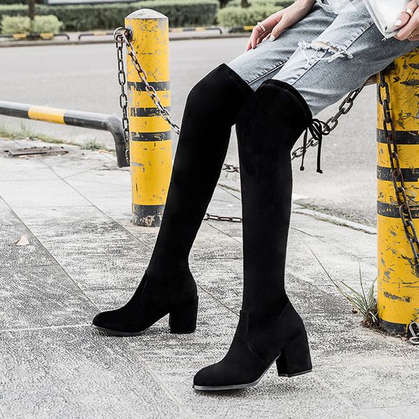 boots women new 2019 women's rubber shoes rain lace up round toe booties ladies thigh high heels high winter footwear, Black
boots women new 2019 women's rubber shoes rain lace up round toe booties ladies thigh high heels high winter footwear, Black