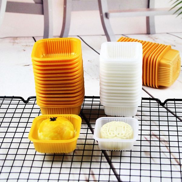 50pcs gold white color square plastic moon cake trays cookie dessert package box container holder bag
50pcs gold white color square plastic moon cake trays cookie dessert package box container holder bag