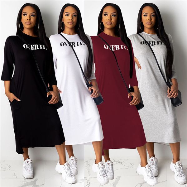 designer womens dress fashion printed solid color dresses casual womens pullover, Black;gray
designer womens dress fashion printed solid color dresses casual womens pullover, Black;gray