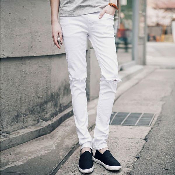 hip hop mens casual skinny jeans pants men solid black white pencil jeans ripped beggar jeans with knee hole for youth men regular, Blue
hip hop mens casual skinny jeans pants men solid black white pencil jeans ripped beggar jeans with knee hole for youth men regular, Blue