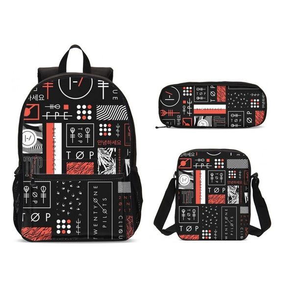 2019 3pcs prints school bags set teenager boys school backpack fashion twenty one pilots schoolbag kids children student mochila
2019 3pcs prints school bags set teenager boys school backpack fashion twenty one pilots schoolbag kids children student mochila