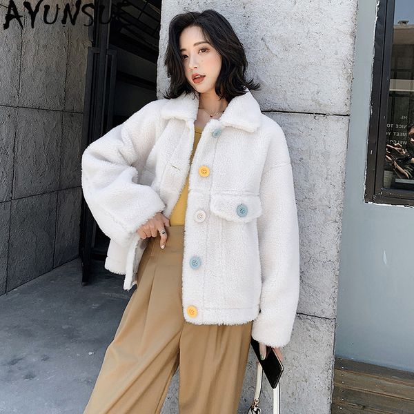 women's fur & faux ayunsue real sheep shearling coat winter jacket women 100% wool coats and jackets clothes 2021 abrigo mujer my, Black
women's fur & faux ayunsue real sheep shearling coat winter jacket women 100% wool coats and jackets clothes 2021 abrigo mujer my, Black