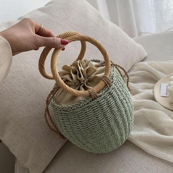 elegant female round tote bucket bag 2020 summer new high-quality straw women's handbag woven hand bag travel
elegant female round tote bucket bag 2020 summer new high-quality straw women's handbag woven hand bag travel