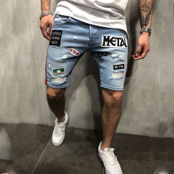 Summer Embroidery Mens Jeans Shorts Fashion Wash Short Pants with Patchwork Casual Mens Hollow Out Pants
Summer Embroidery Mens Jeans Shorts Fashion Wash Short Pants with Patchwork Casual Mens Hollow Out Pants
