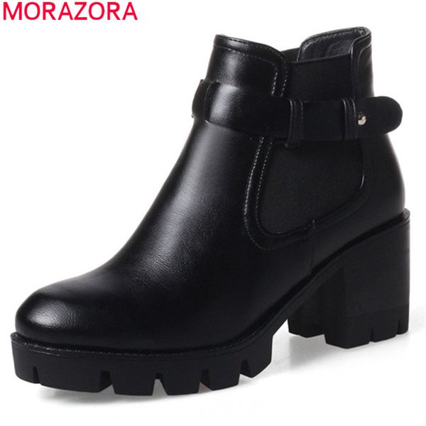 morazora black brown women boots autumn winter buckle platform ladies ankle boots pu square heel big size 34-43
morazora black brown women boots autumn winter buckle platform ladies ankle boots pu square heel big size 34-43