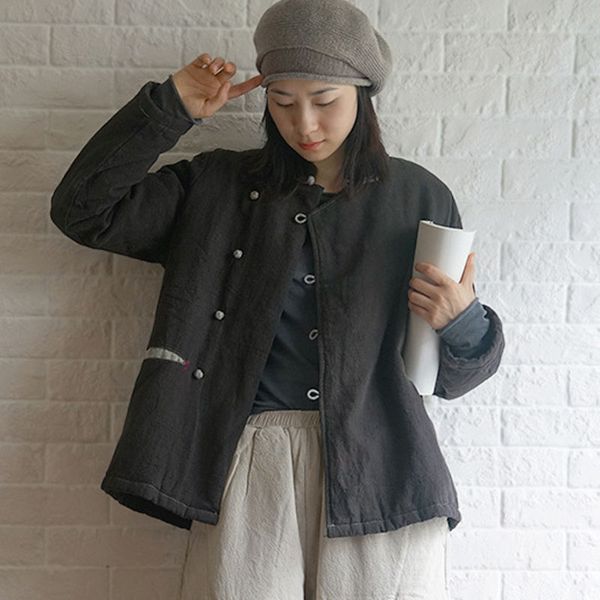 johnature winter loose all-match long sleeve warm solid color cotton coat 2019 new simple comfortable women cotton linen coats, Black
johnature winter loose all-match long sleeve warm solid color cotton coat 2019 new simple comfortable women cotton linen coats, Black
