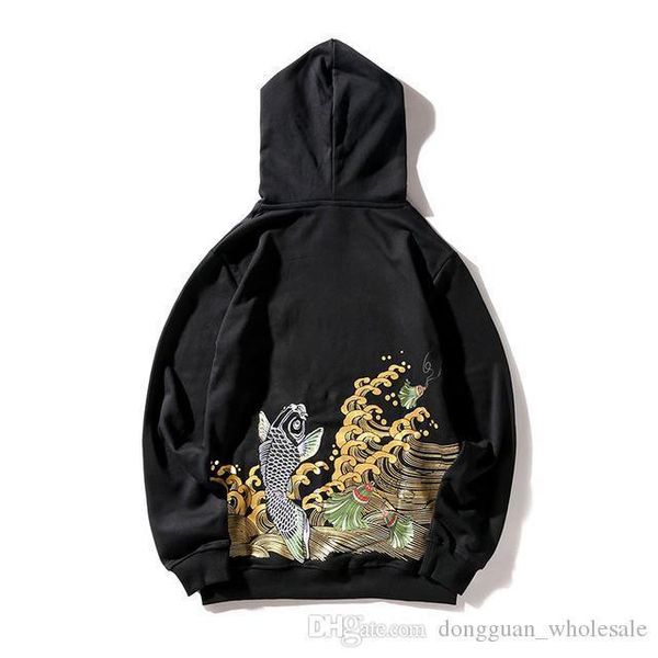 embroidery carp fish waves printed hoodies sweatshirts 2018 winter men casual streetwear male fashion hip hop hoodie, Black
embroidery carp fish waves printed hoodies sweatshirts 2018 winter men casual streetwear male fashion hip hop hoodie, Black