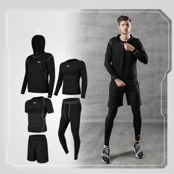 running sets 5pcs / set men's gym workout sports suit fitness compression clothes jogging sport wear exercise tights, Black;blue
running sets 5pcs / set men's gym workout sports suit fitness compression clothes jogging sport wear exercise tights, Black;blue